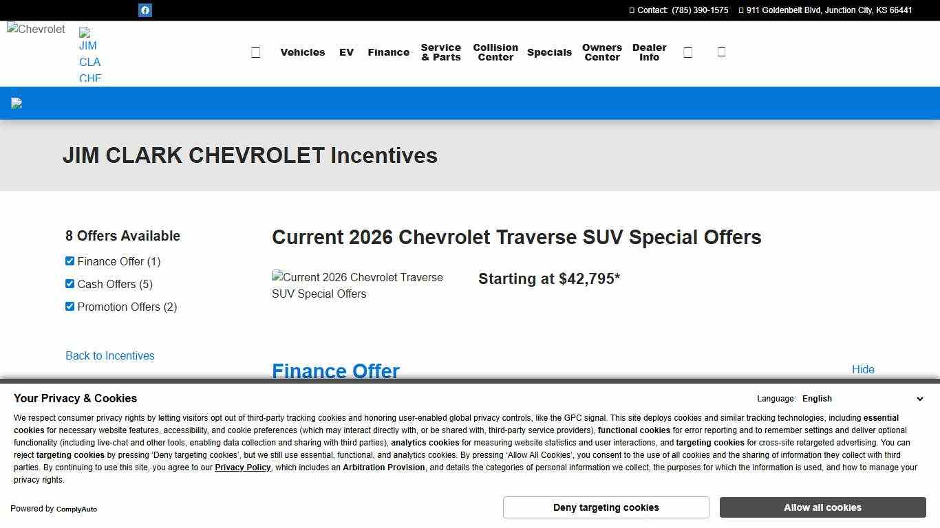 2026 Chevrolet Traverse Incentives, Specials & Offers in Junction City KS